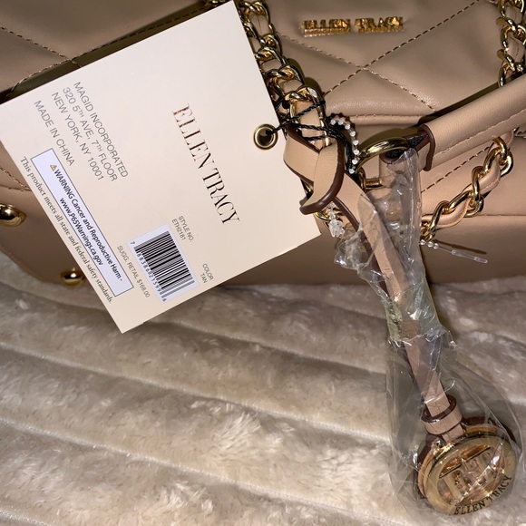 Ellen Tracy Smooth Diamond Quilted Top Flap Satchel Hand Bag - Picture 9 of 11